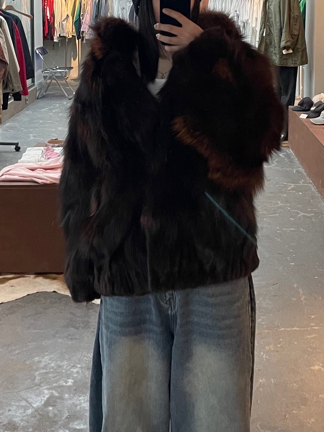 사가폭스 혼합 브라운 퍼 자켓 H1890 상품이미지2