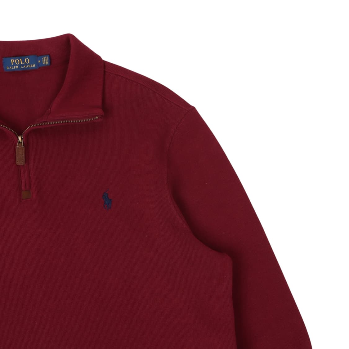 폴로 랄프로렌 버건디 하프 집 니트 상품이미지3