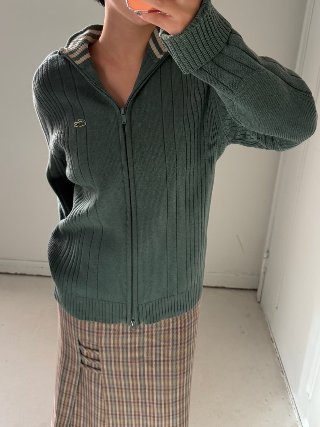 일본빈티지 체크 롱스커트 상품이미지4