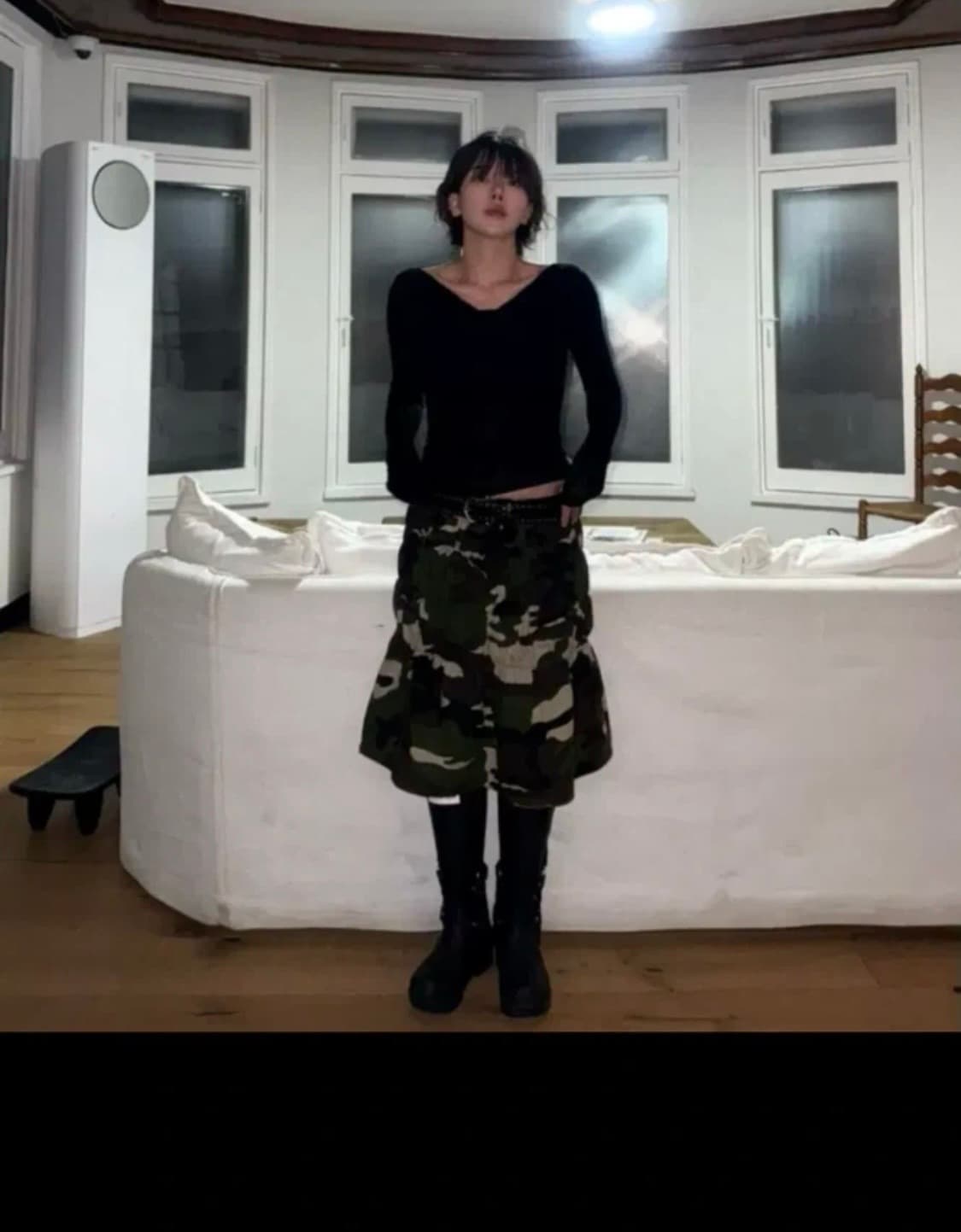 어썸소스 카모 셔링 스커트 상품이미지3