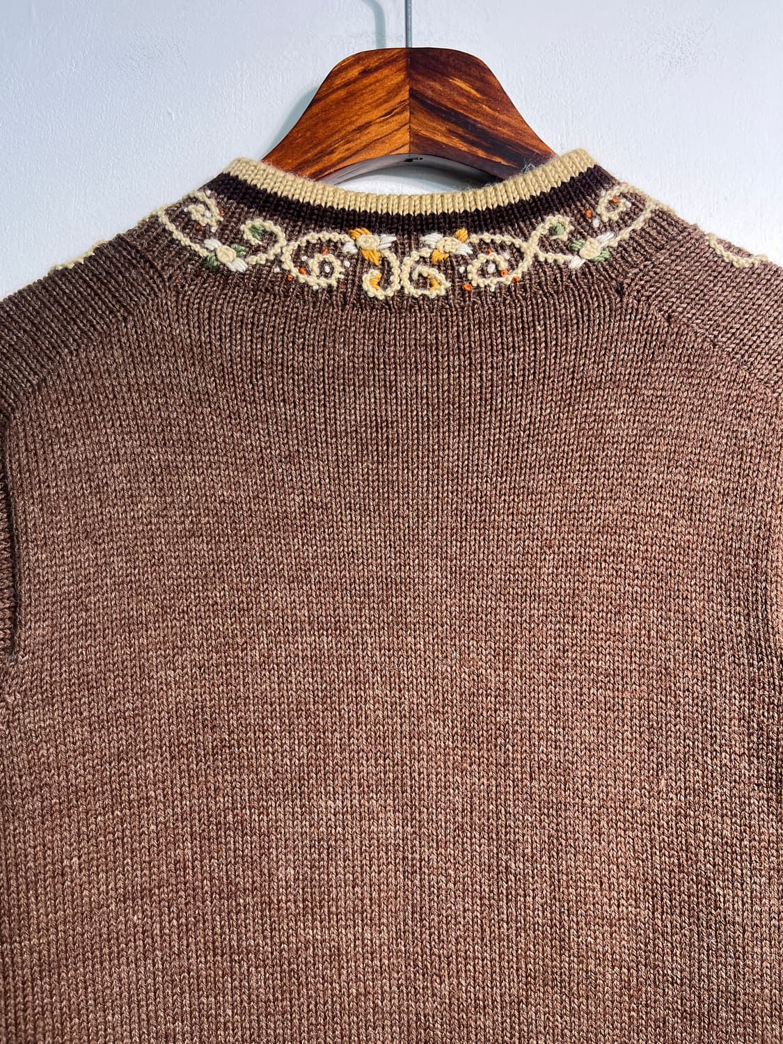 Wool 100% 울 100% 자수 롱 가디건 집업  상품이미지8