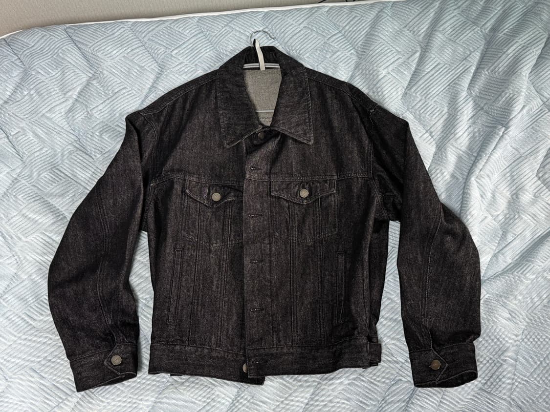 [48] 노이어 오버핏 크롭 데님&와이드 데님 팬츠 블랙 셋업 상품이미지1