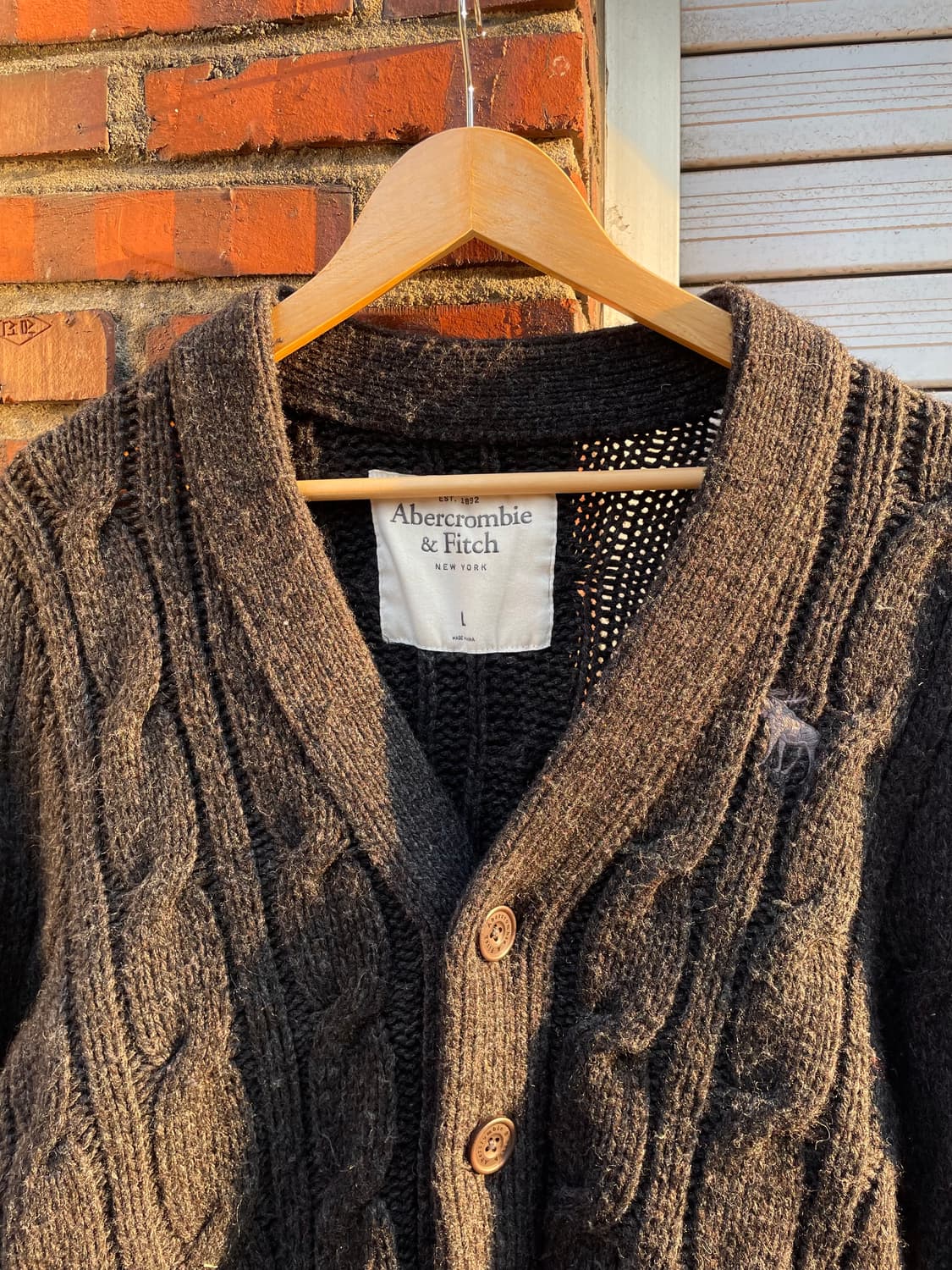 아베크롬비 블랙 케이블 니트 가디건 (공용) 상품이미지3