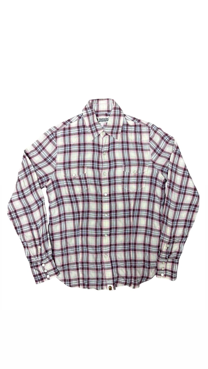 베이프 핑크 체크 웨스턴 셔츠 상품이미지1