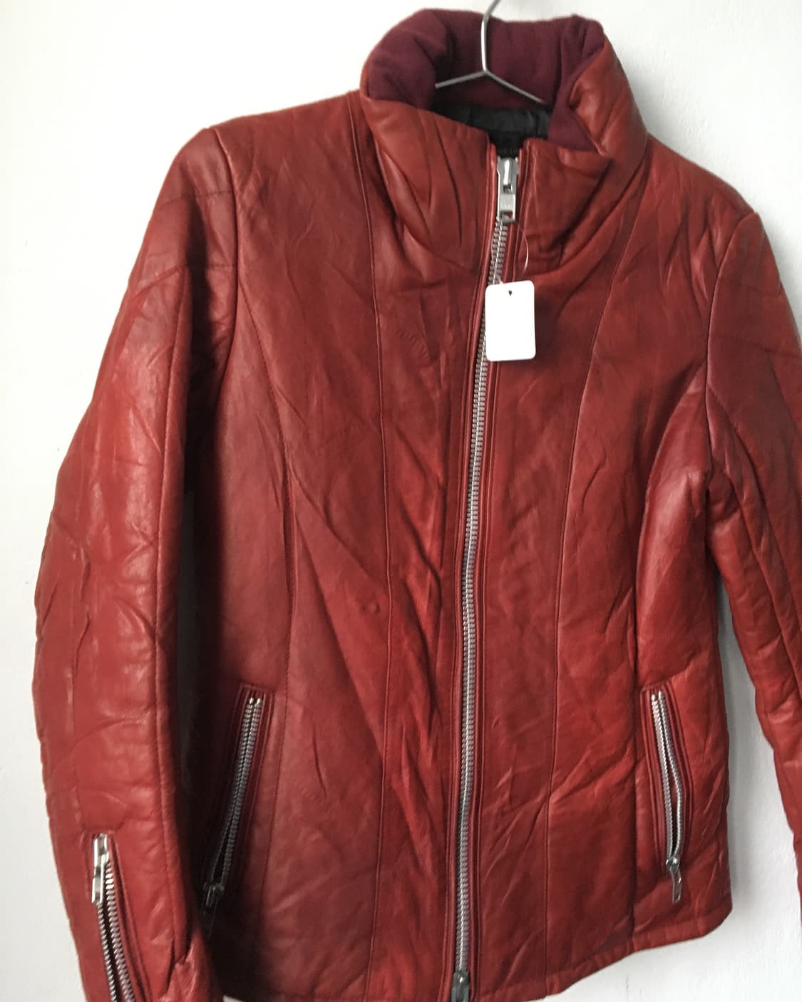 High neck leather jacket 상품이미지4