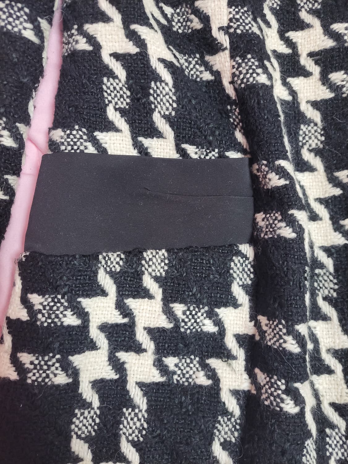 급처상태좋음!온앤온 샤넬,디올느낌 하운드투스체크 리본트위드코트 레니본st 상품이미지6