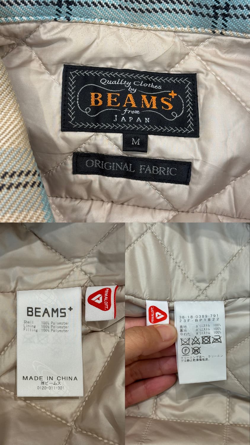 빔즈 플러스 옴브레 체크 패딩 자켓 상품이미지10