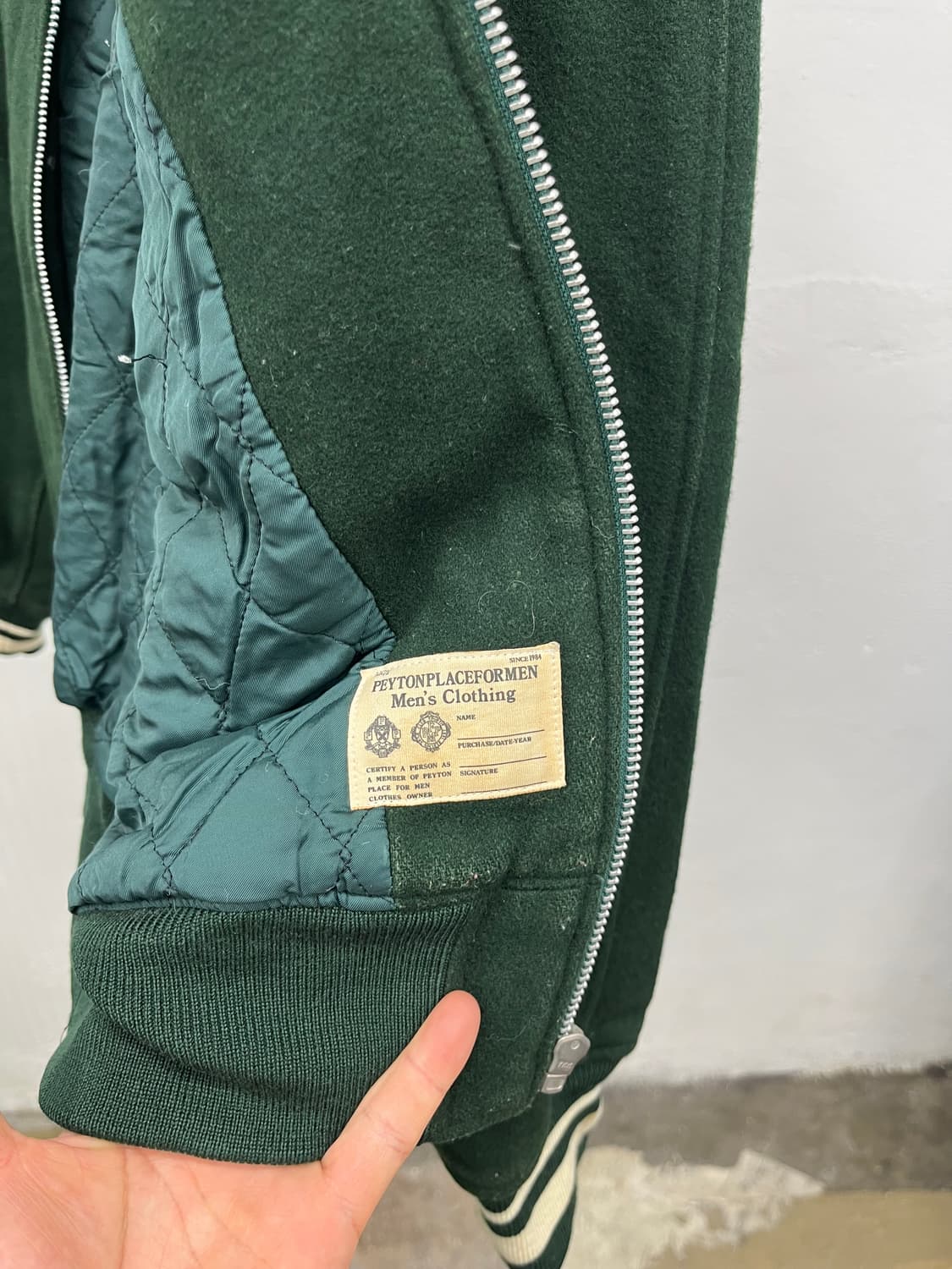 XL) PPFM WOOL GREEN VARSITY JAKCET 상품이미지5