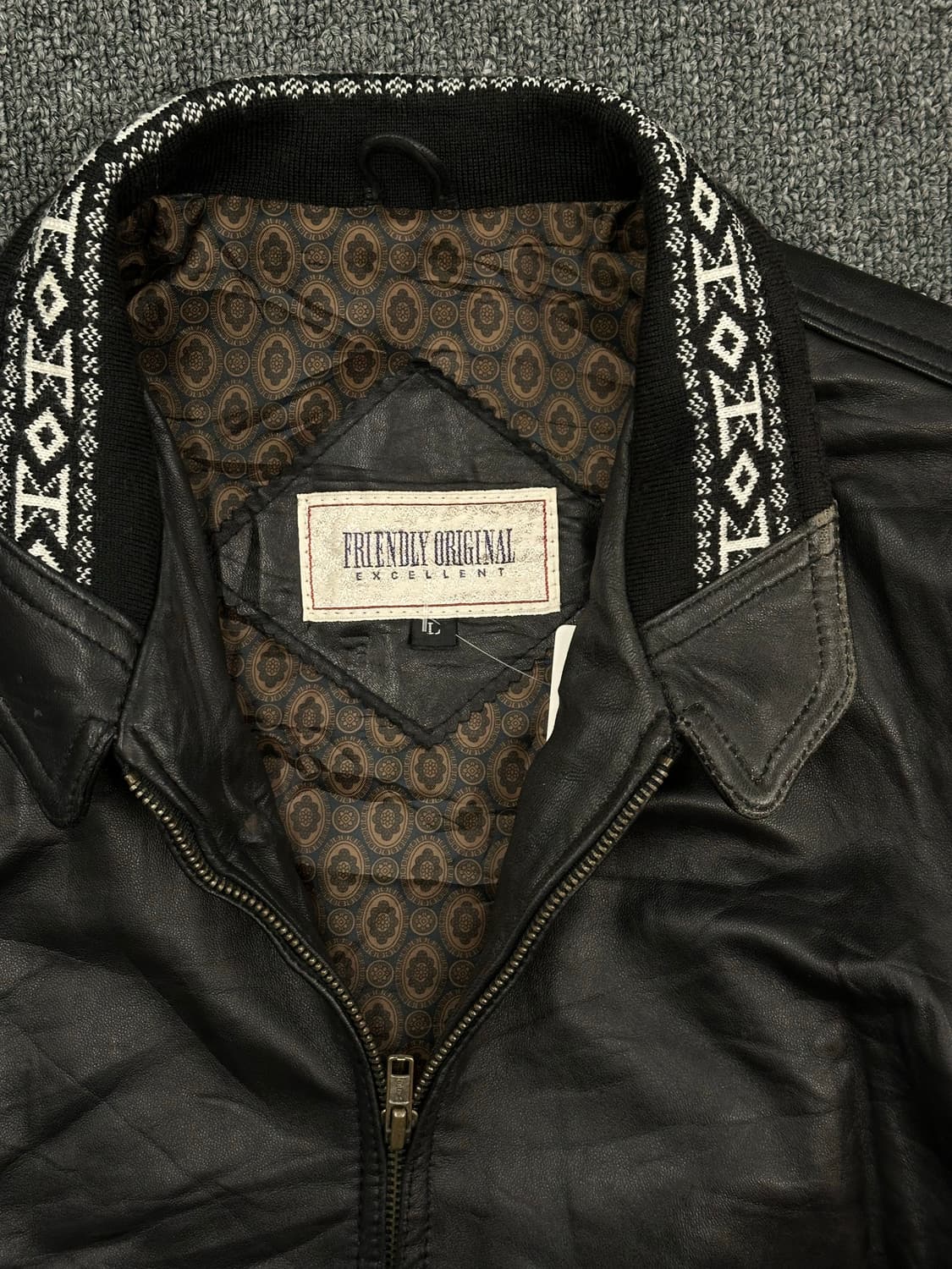L)FRIENUDLY ORIGNAL 빈티지 가죽 블루종 자켓 상품이미지5