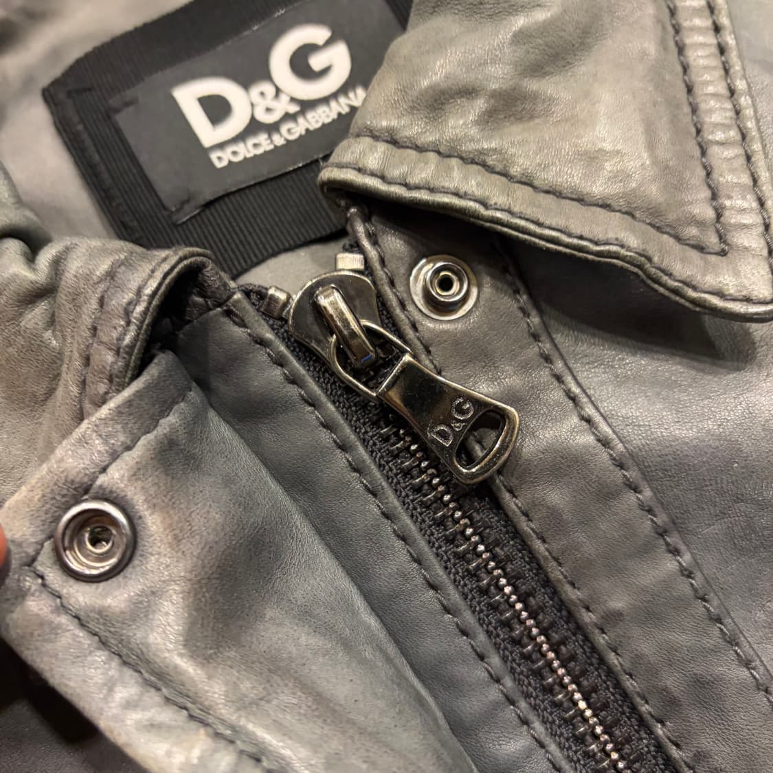 [42] 돌체앤가바나 D&G 빈티지 워싱 레더 자켓 B882 상품이미지5