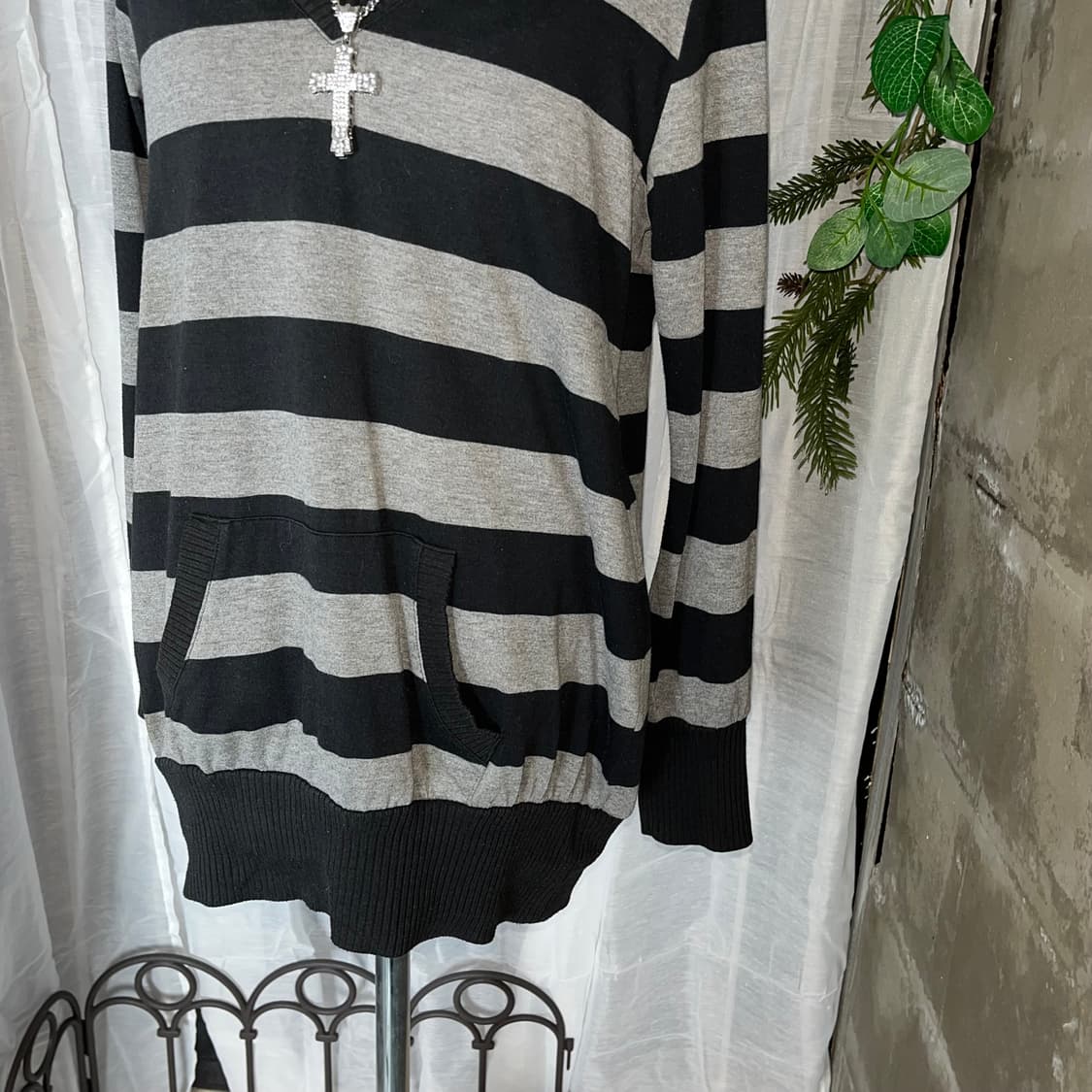 고스펑크 단가라 후드 롱슬리브 상품이미지3