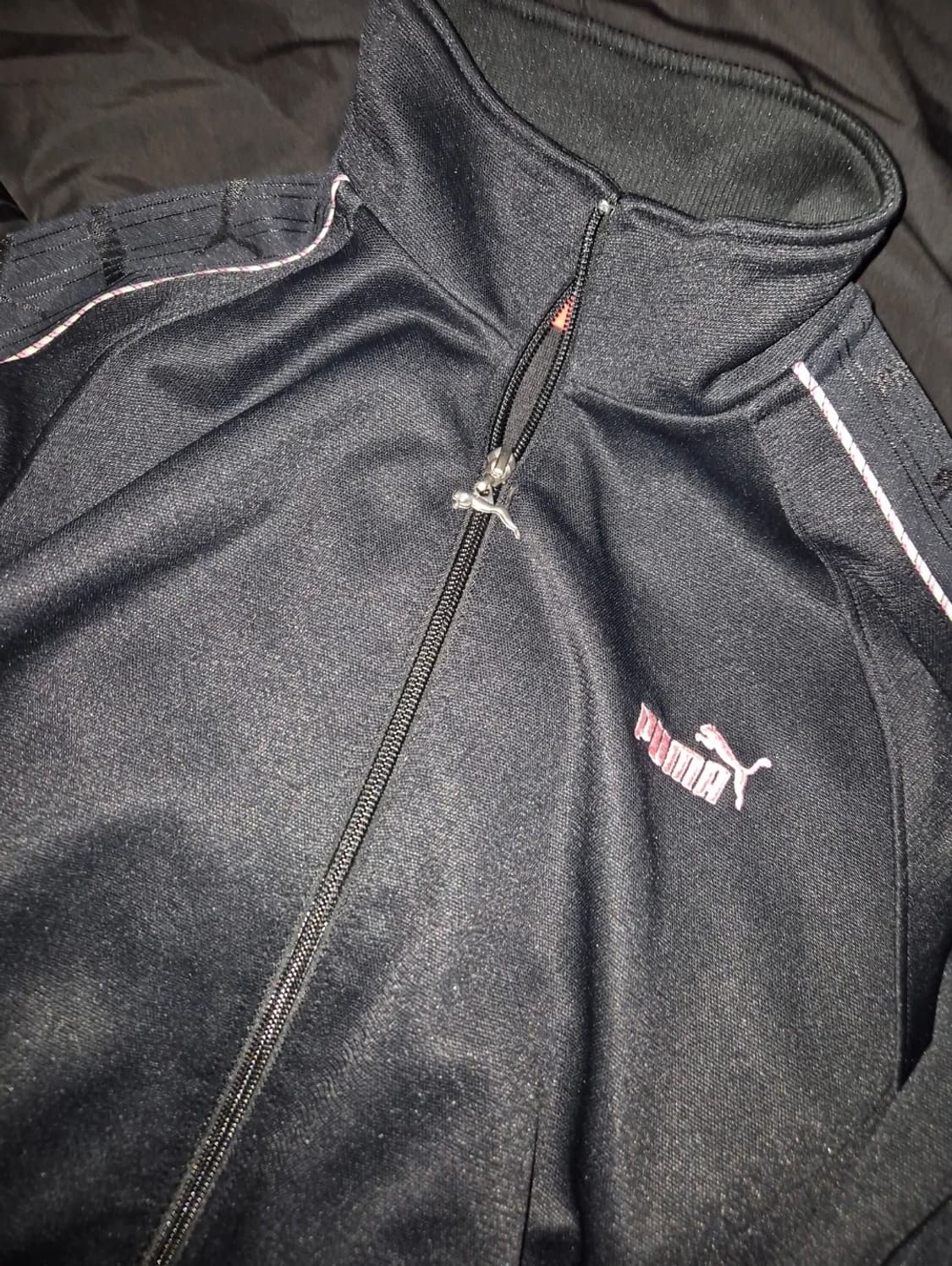 푸마 블랙 핑크 트랙 자켓 져지 L 상품이미지1