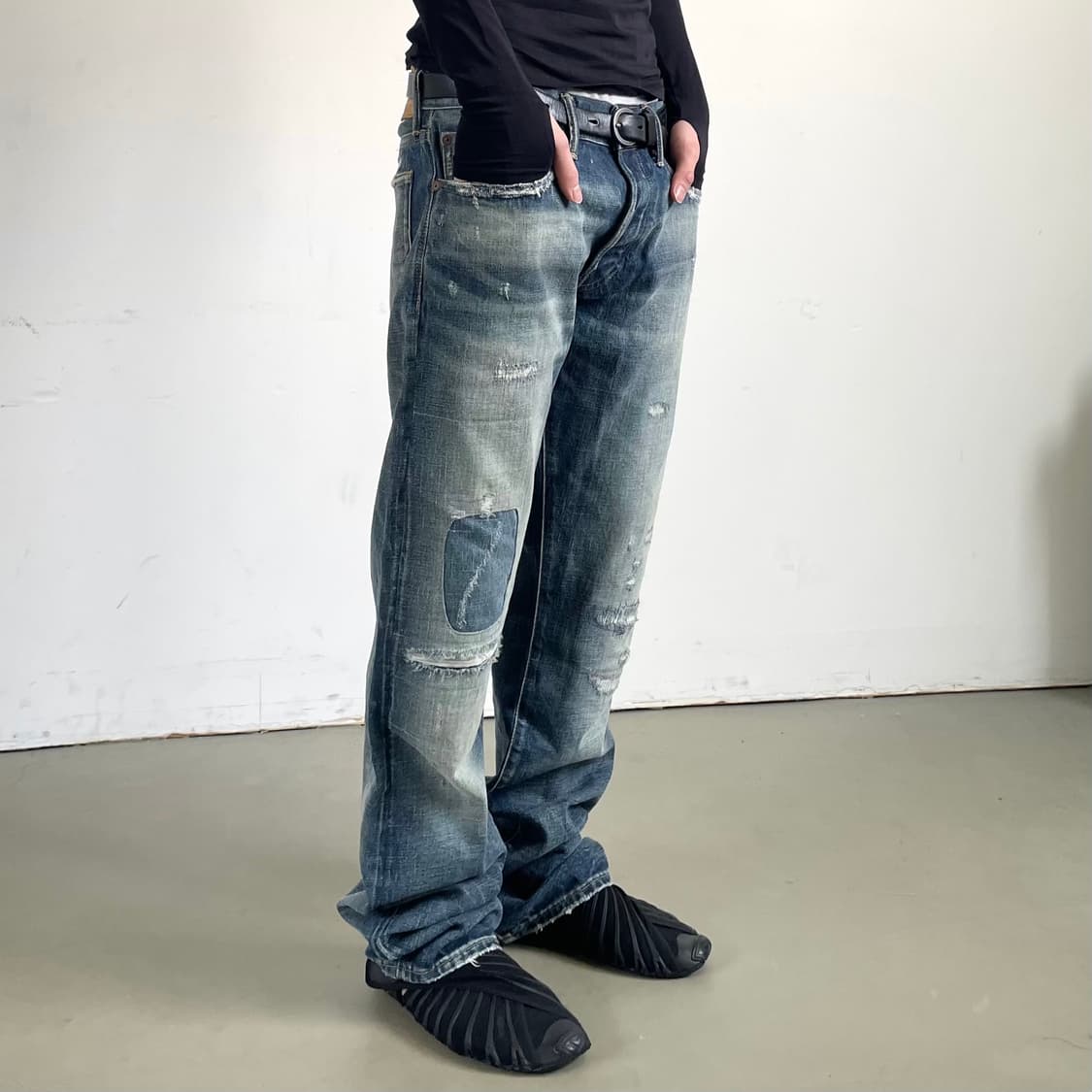 폴로 패치워크 데님 팬츠 상품이미지1