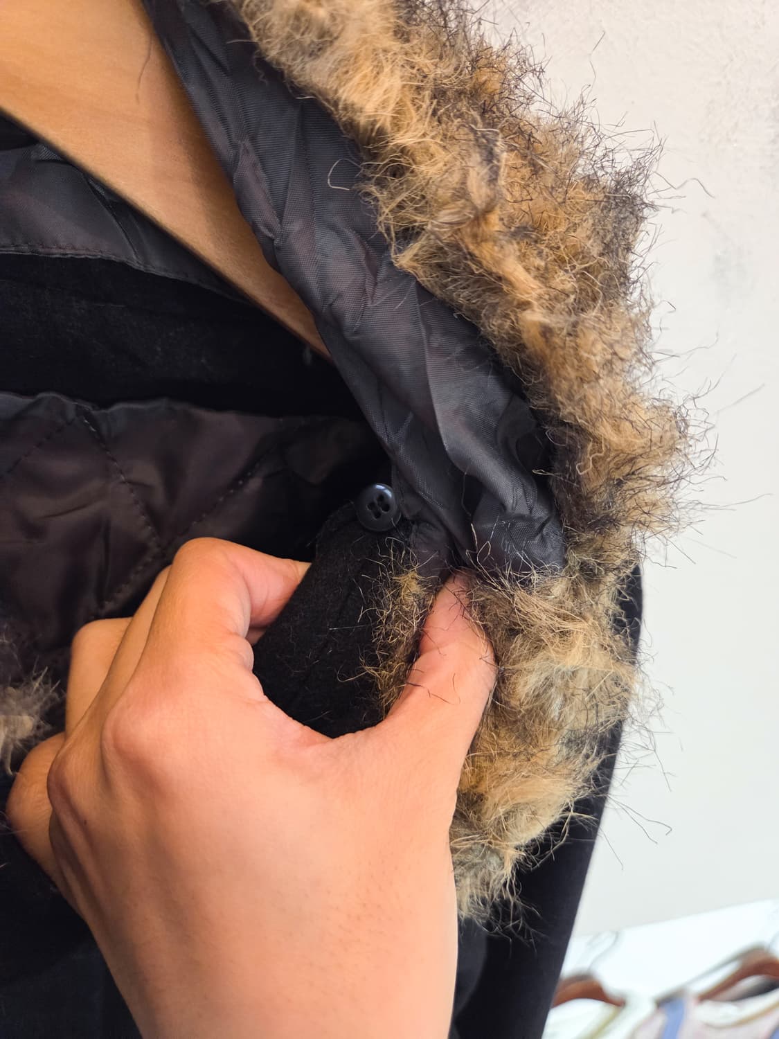 다크네이비 퍼카라 코트 상품이미지4