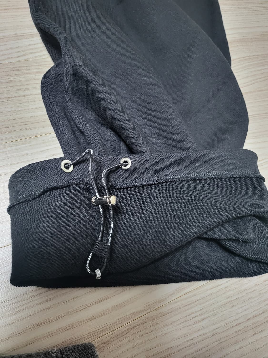 우영미 원턱 코튼 스웨트 와이드 밴딩 팬츠(46사이즈) 새상품 상품이미지6