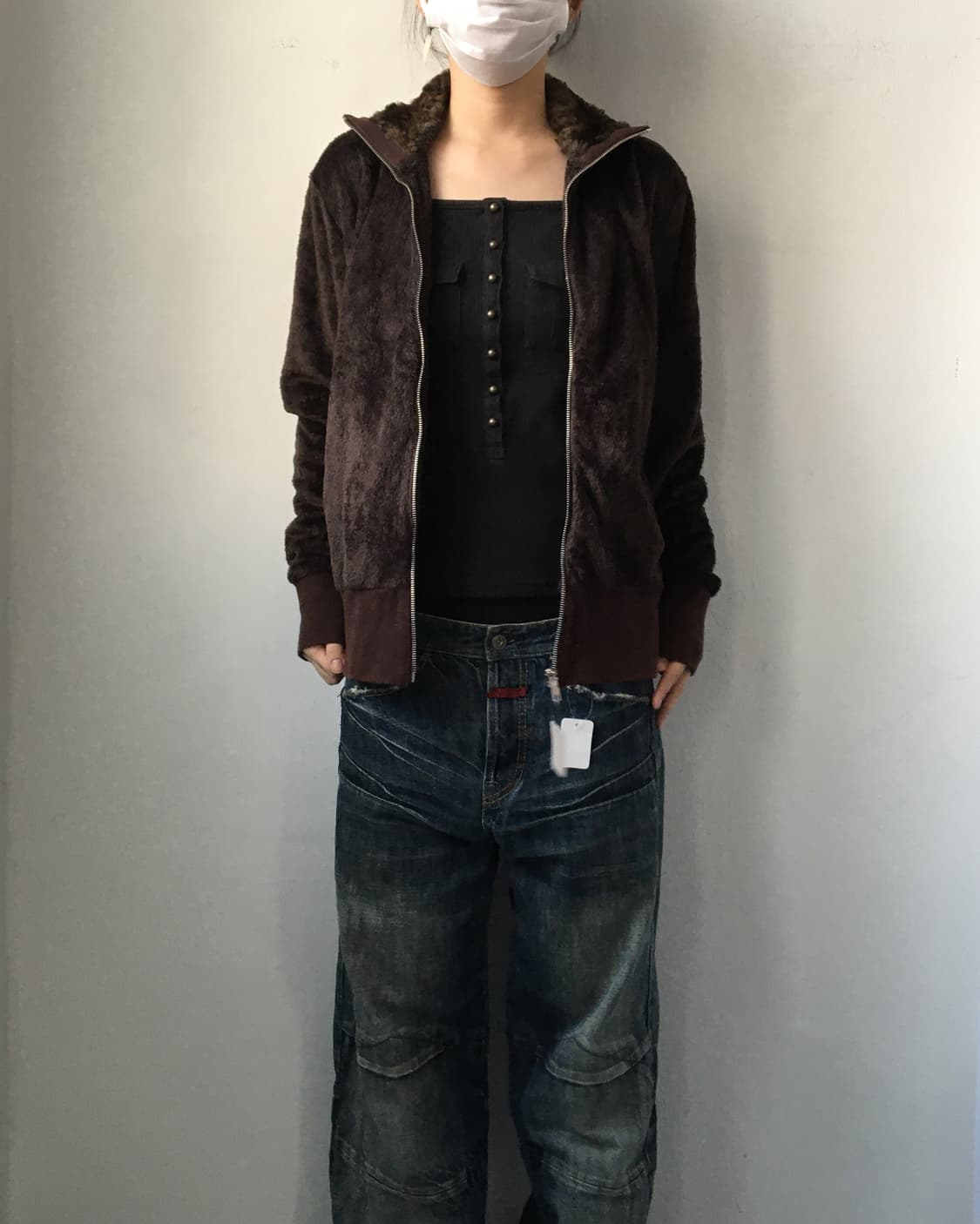 Morgan fake fur high neck zip up 상품이미지9