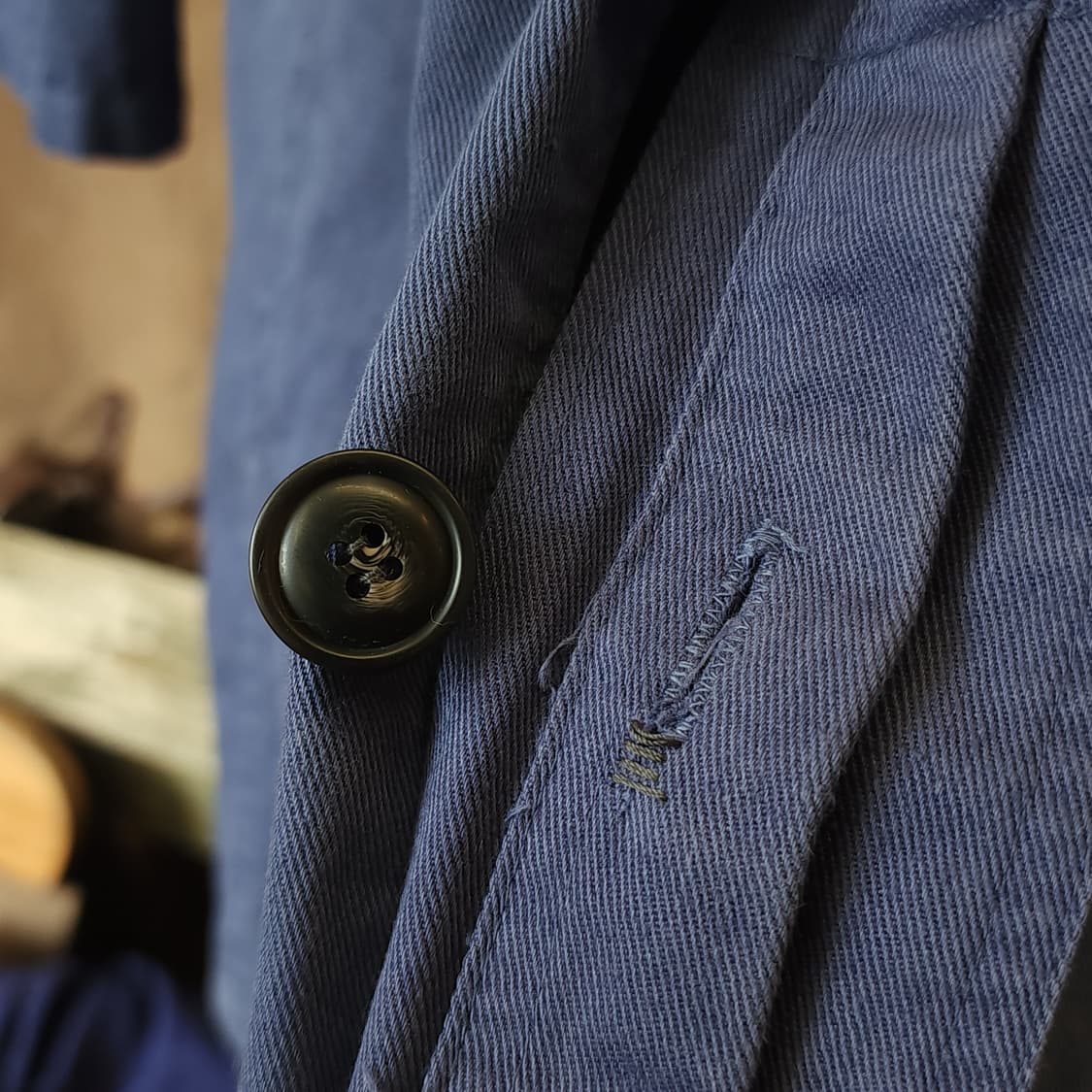 80s 프렌치 워크자켓 프렌치 샵 코트 페이딩 블루 50 상품이미지8