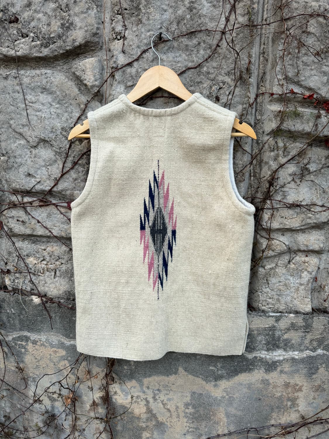 60s ~ 70s 빈티지 핸드 우븐 울 오르테가 치마요 베스트 조끼 상품이미지2