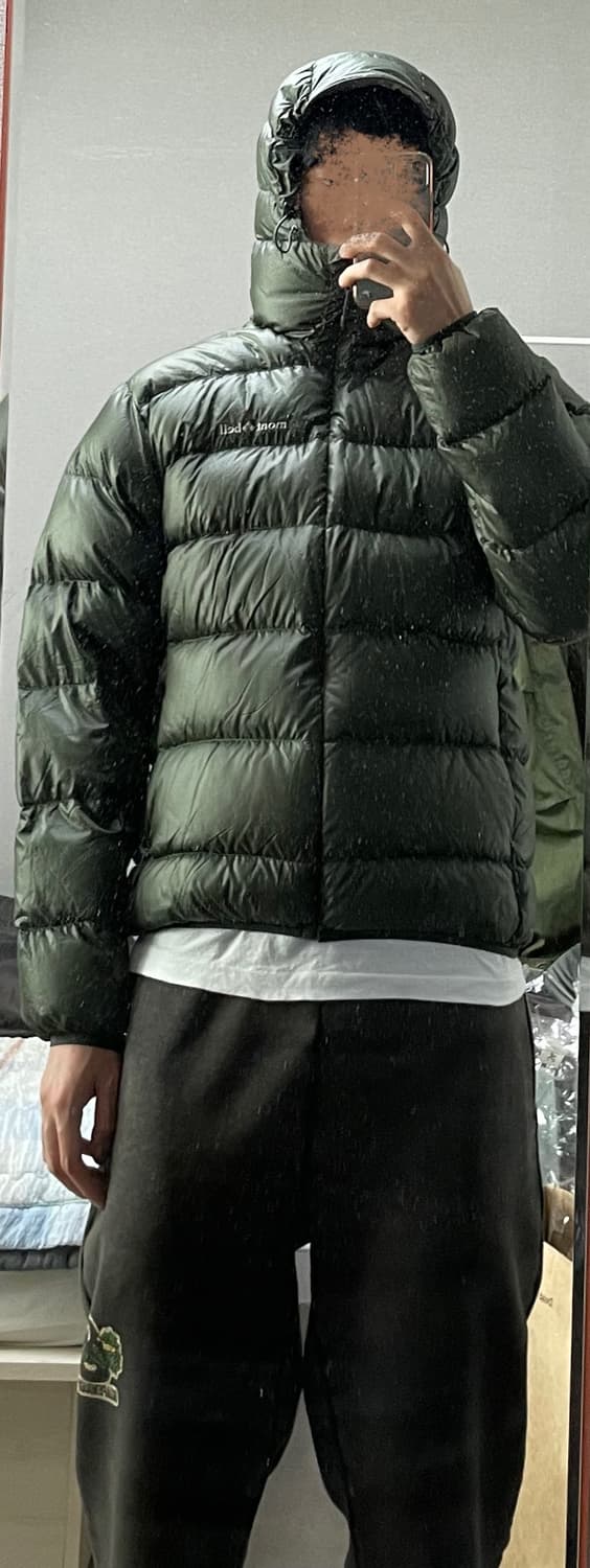 빈티지 몽벨 라이트 알파인 구스 다운 패딩 자켓 올리브 카키 상품이미지4