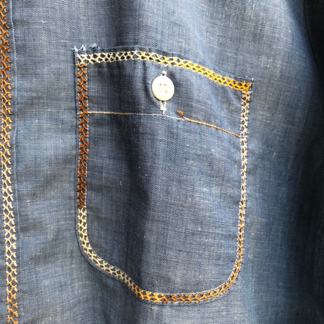 70s/80s Vintage chambray shirt-M 상품이미지3