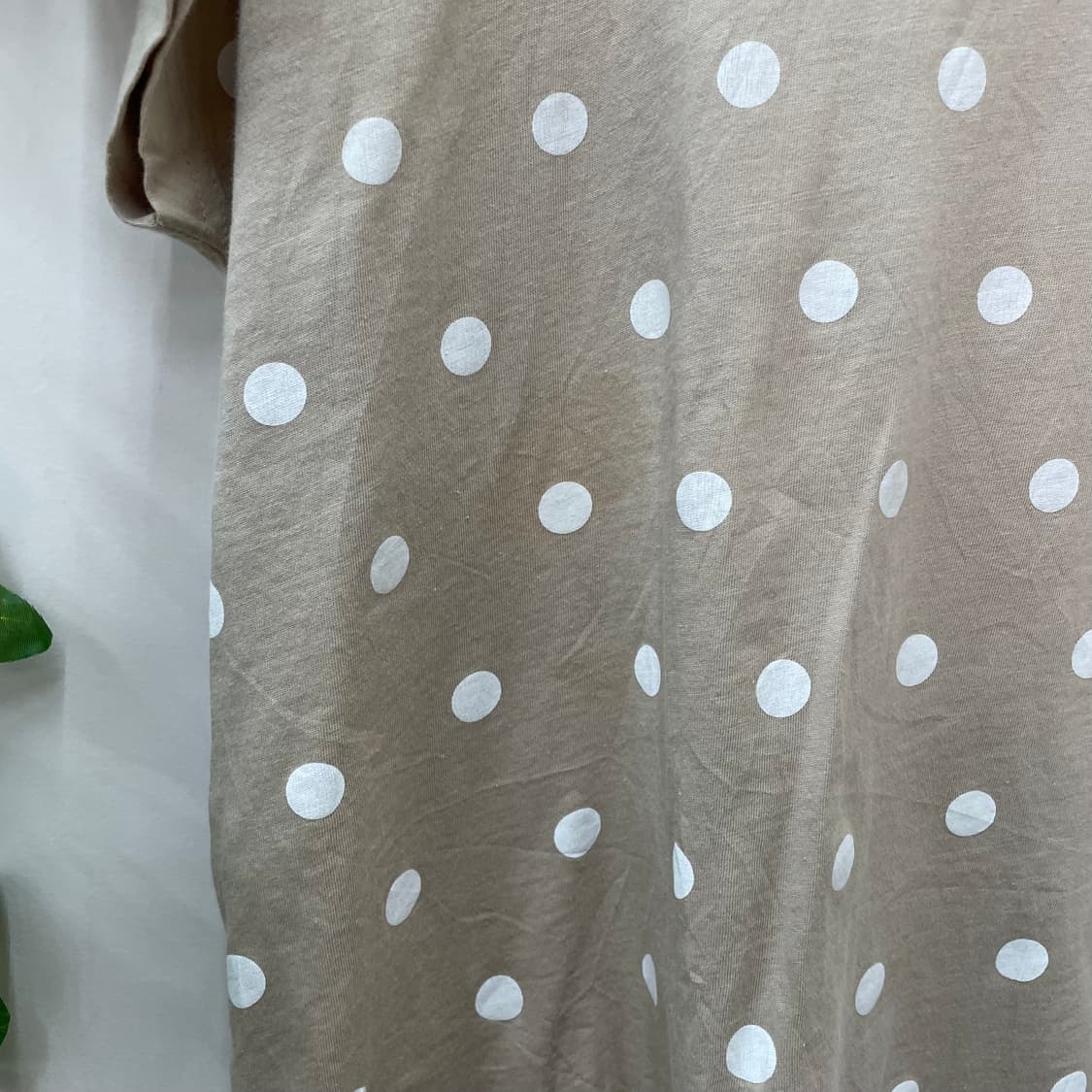사만사모스모스 뮤트 베이지 폴카도트 반팔 티 러블리 프레피 괴짜 상품이미지3
