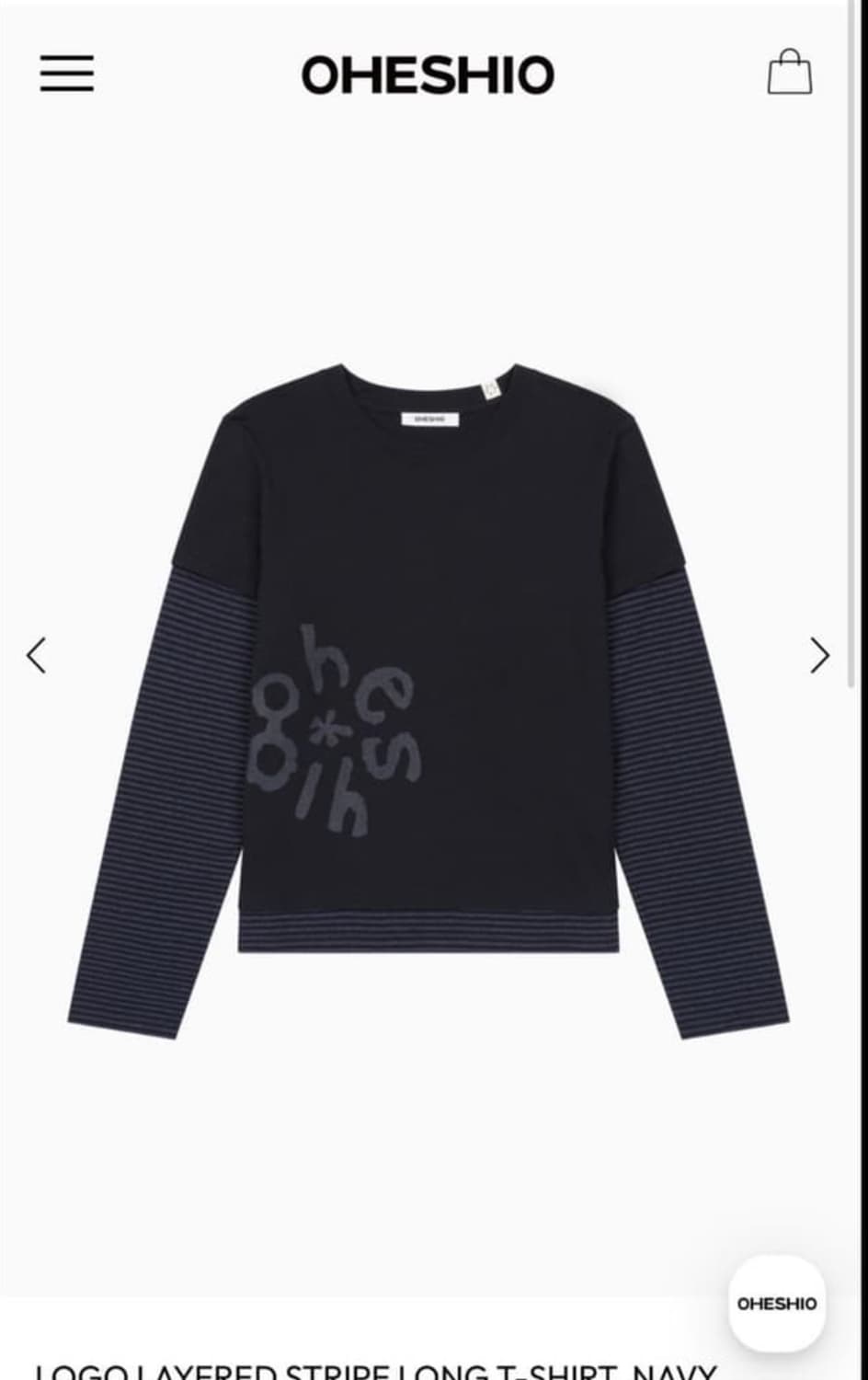 오헤시오 Logo layered stripe long t-shirt 상품이미지1