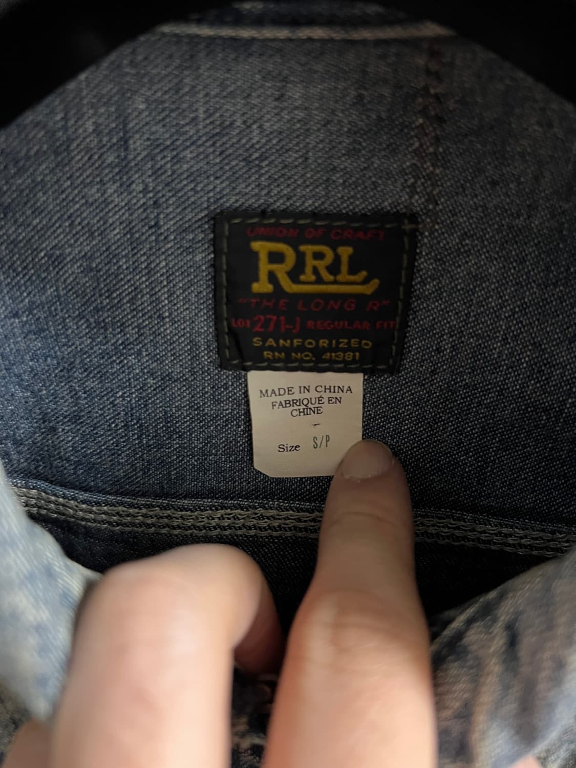 택포55) RRL 더블알엘 레이튼 연청 데님자켓 S 상품이미지3