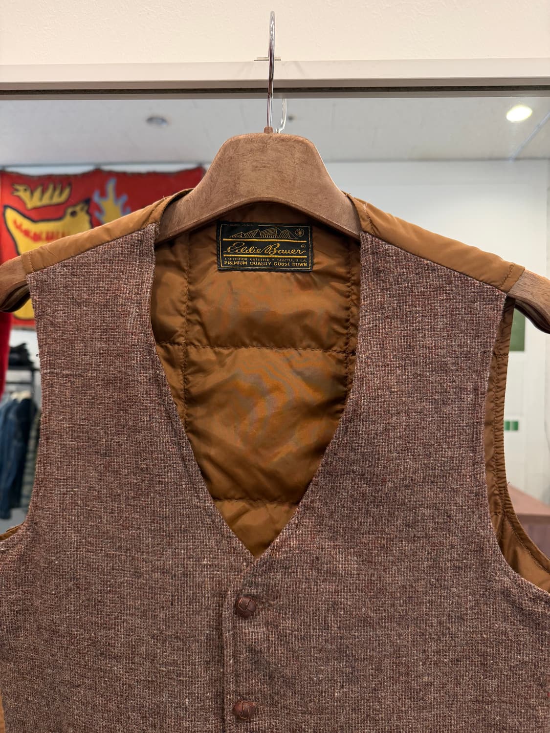 80s Eddie Bauer 에디바우어 구스다운 트위드 베스트 상품이미지2