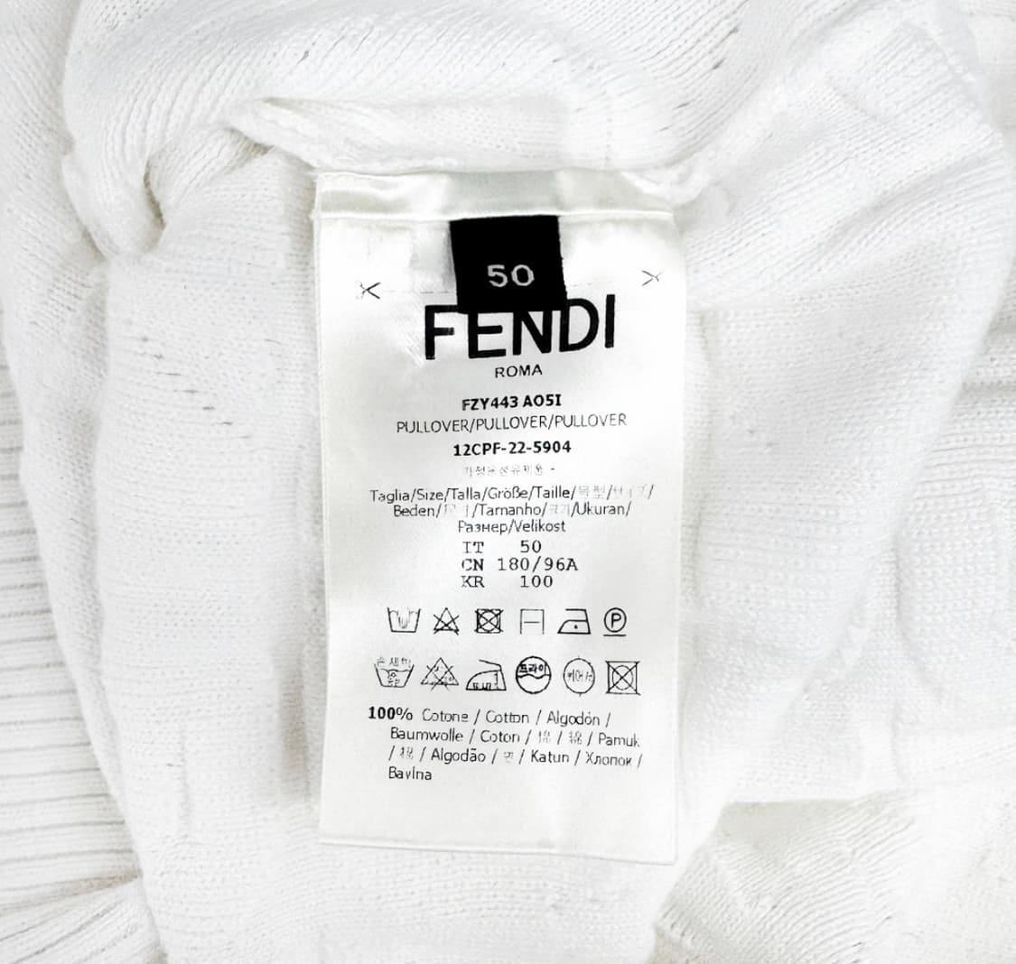 [50] 펜디 x 마크 제이콥스 남성 FF로고 반팔 니트 티셔츠 화이트 상품이미지8