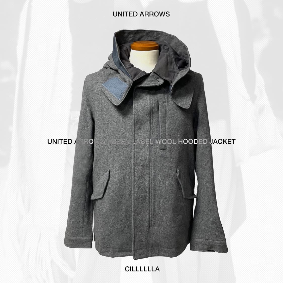 [M] UNITED ARROWS 유나이티드 애로우즈 그린라벨 울 후드자켓 상품이미지1