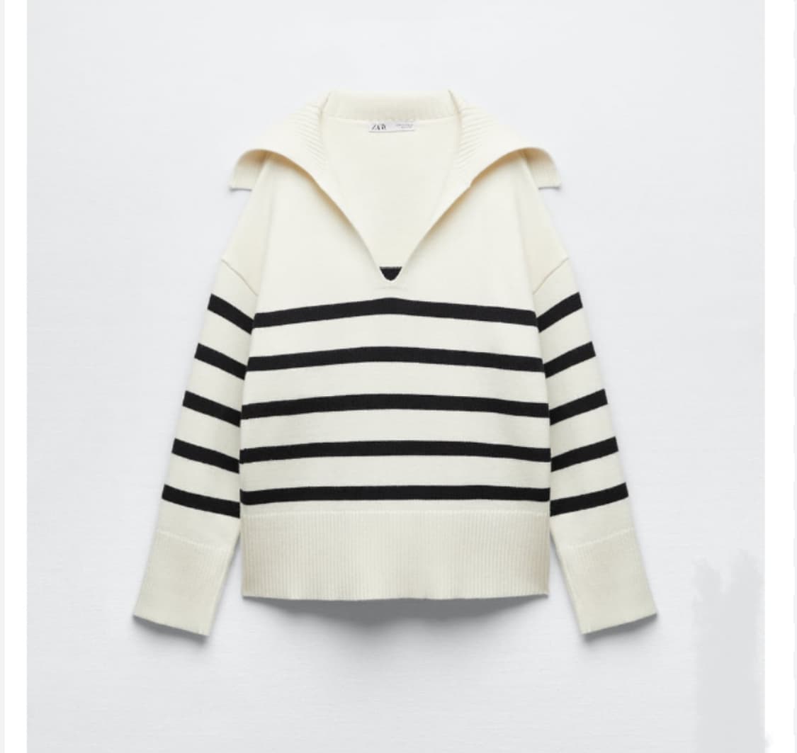 M) ZARA 자라 세일러 카라 니트 스웨터 상품이미지2