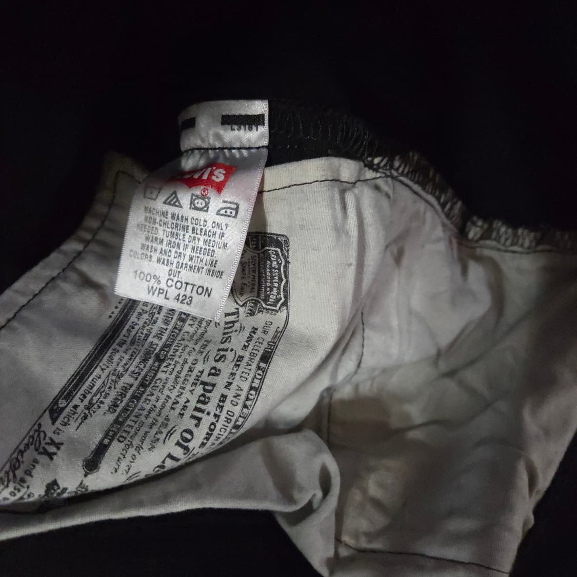 리바이스 501 블랙 데님 팬츠 36 x 32 상품이미지8