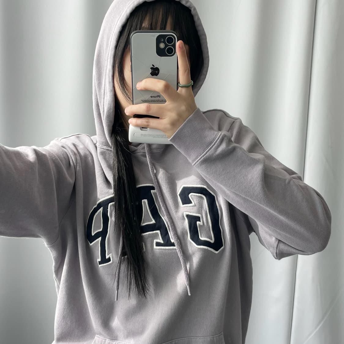 갭 루즈핏 연보라 스웻 후드 상품이미지2