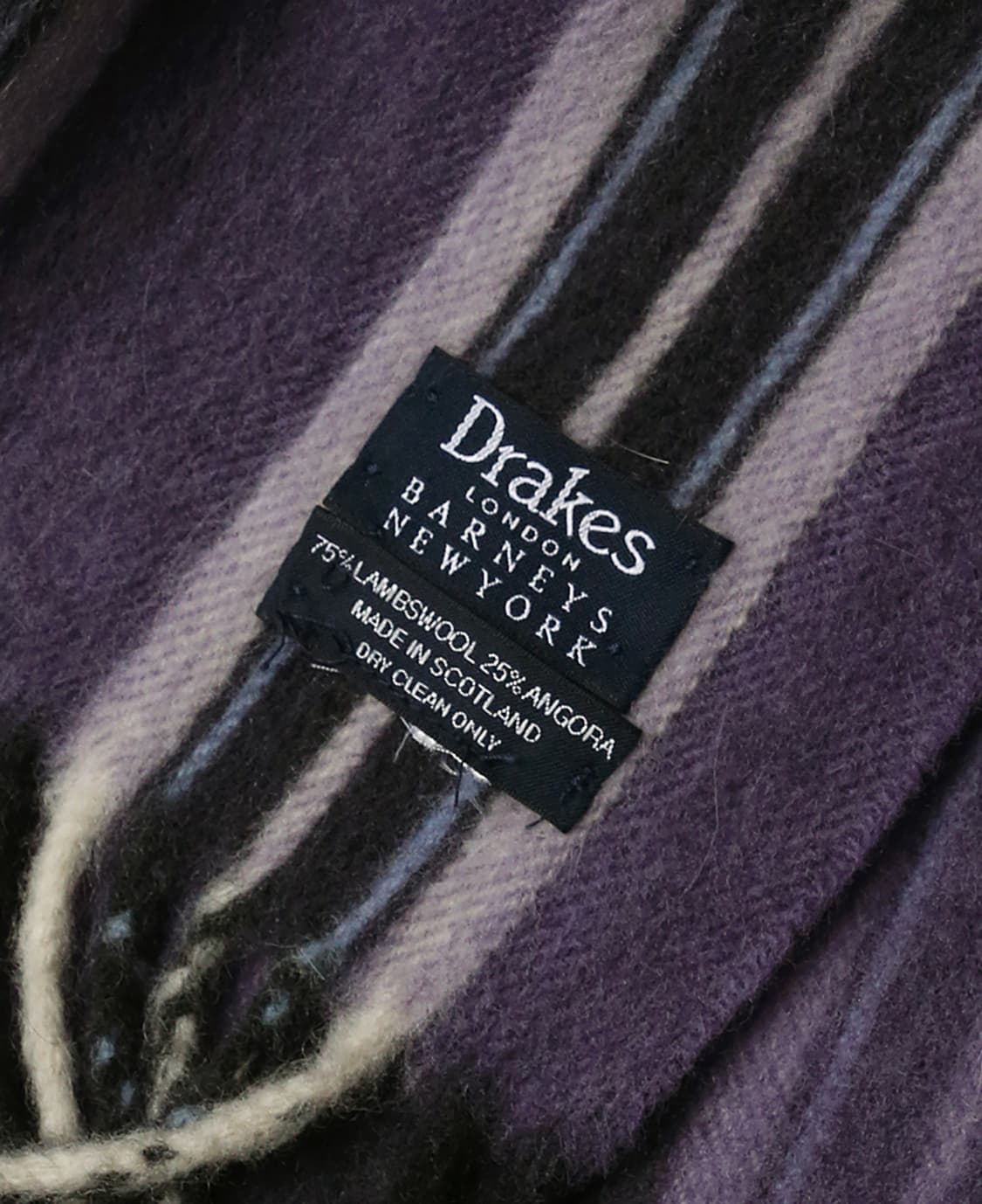 드레익스 [Drake's] 퍼플 스트라이프 바니스 뉴욕 울 앙고라 머플러 상품이미지4