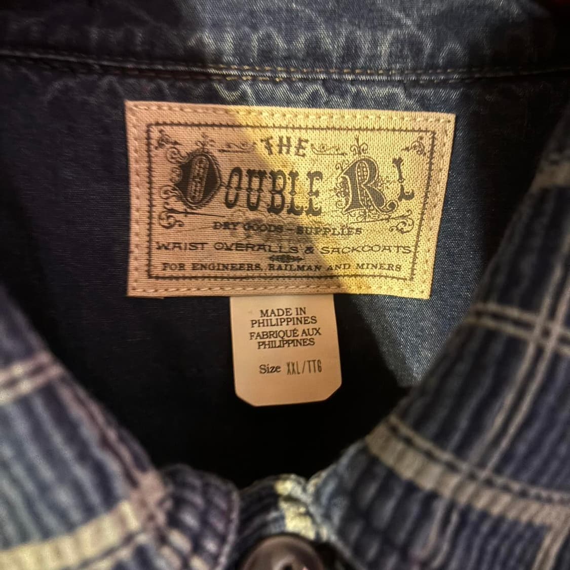 2XL RRL 인디고 체크 워크 셔츠 상품이미지7