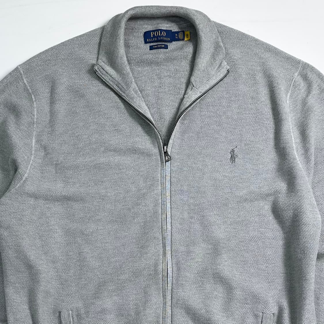 폴로 랄프로렌 그레이 코튼 니트 집업 상품이미지2