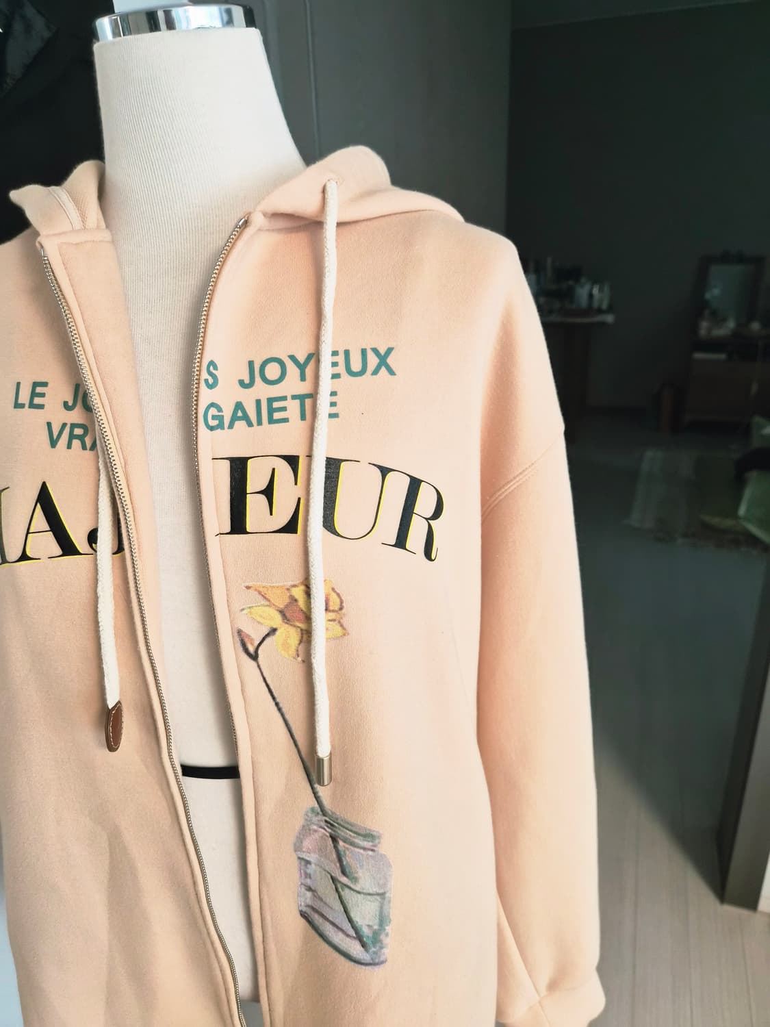 듀엘(DEWL) 루즈핏 레터링 후드 집업 (66/상태최상) 상품이미지2