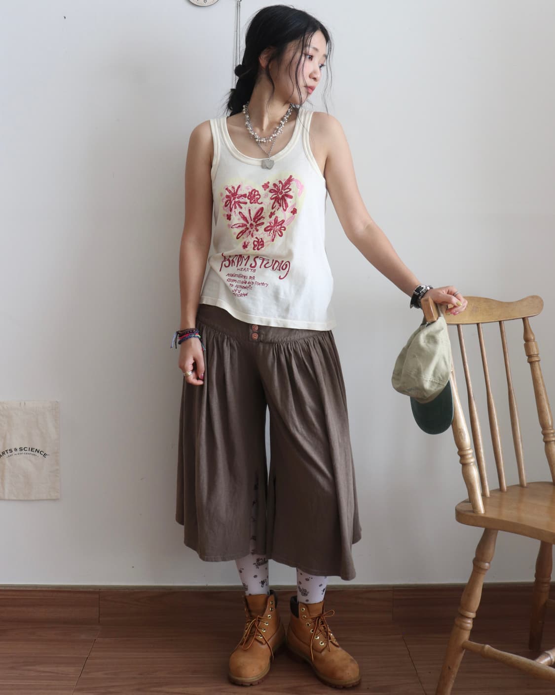 [45rpm] Butter Yellow Hearts Tank Top 상품이미지9