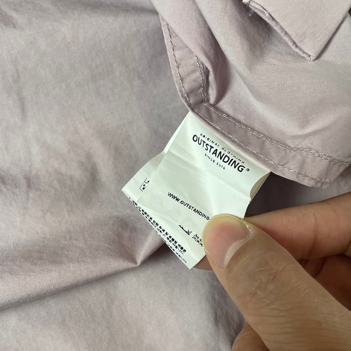 아웃스탠딩 연핑크 패치 투포켓 반팔 셔츠 상품이미지5