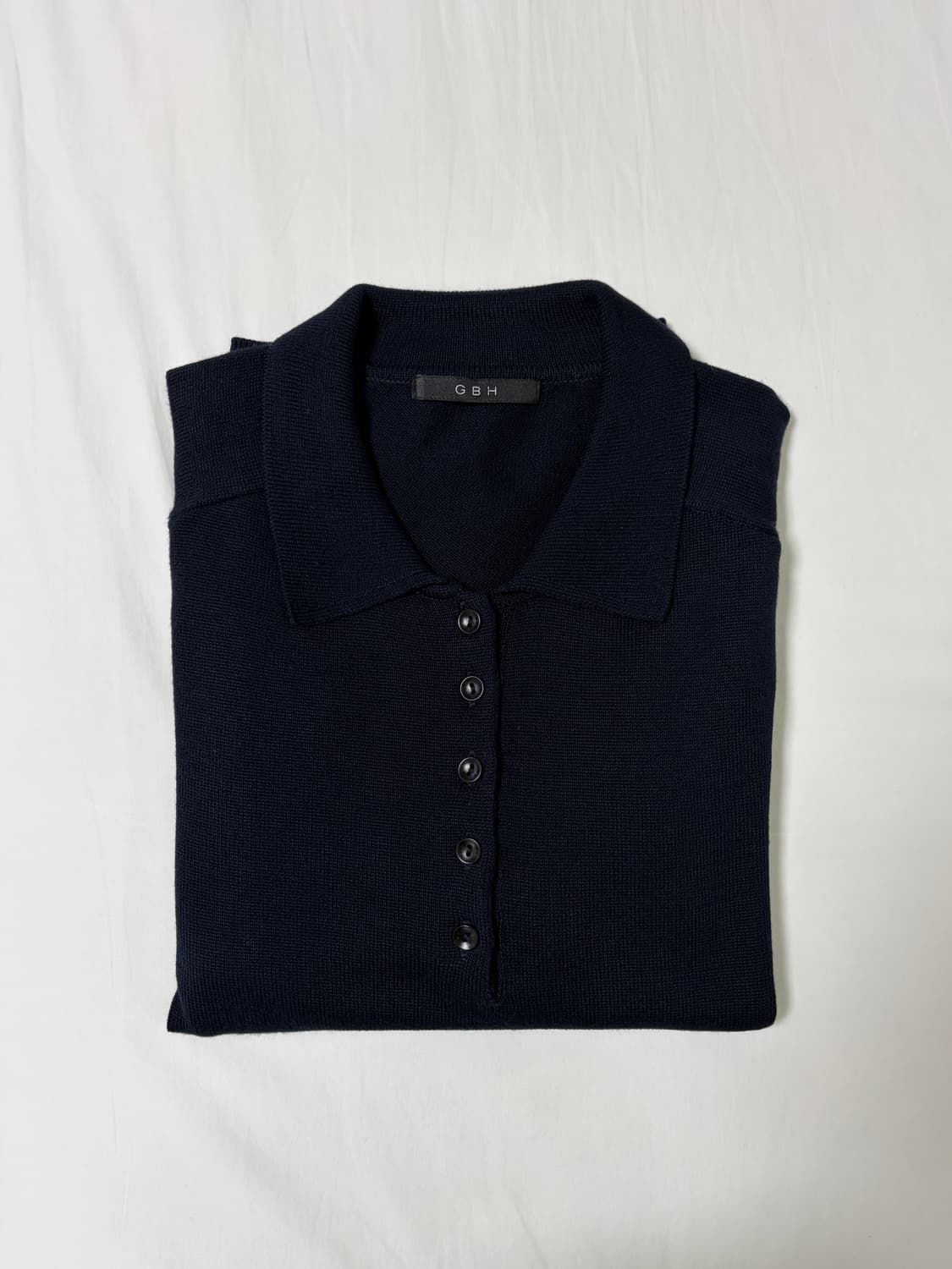 지비에이치어패럴 니트 WOOL SILK POLO KNIT / NAVY 상품이미지3