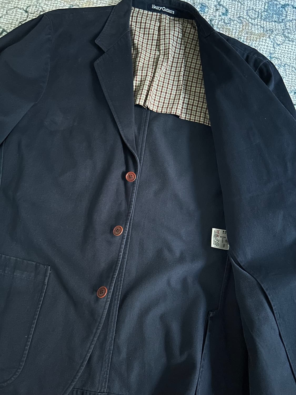 헨리코튼 네이비 코튼 블레이저 Made in Japan 상품이미지5