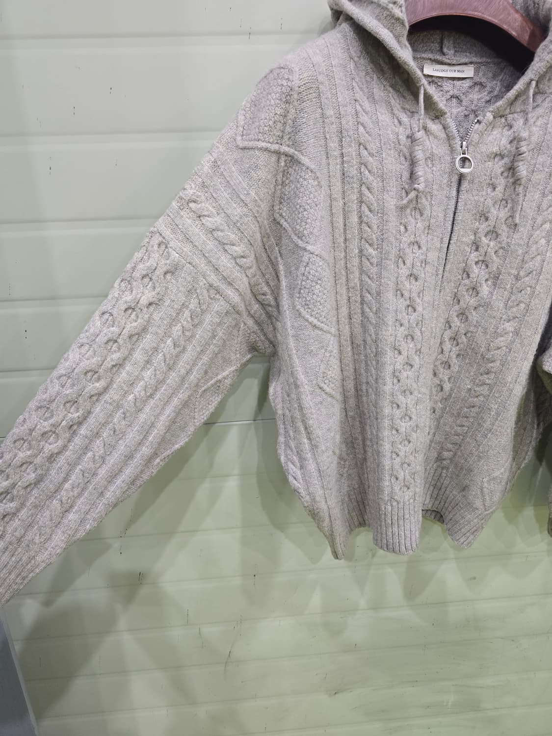 라퍼지스토어 케이블 후드 니트 집업 M 상품이미지5