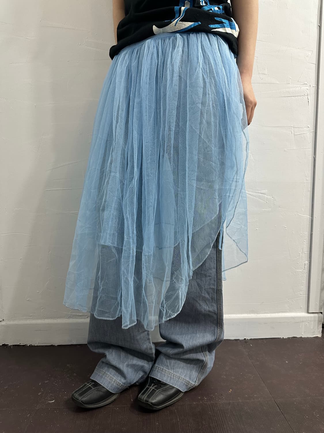 skyblue sha wrap skirt 상품이미지2