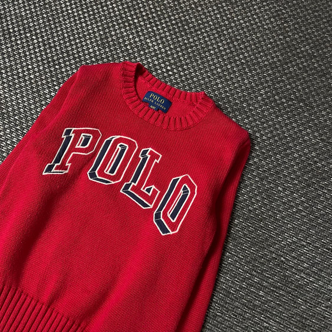 폴로랄프로렌 키즈 레드 스펠로고 케이블 긴팔 니트 4 상품이미지4