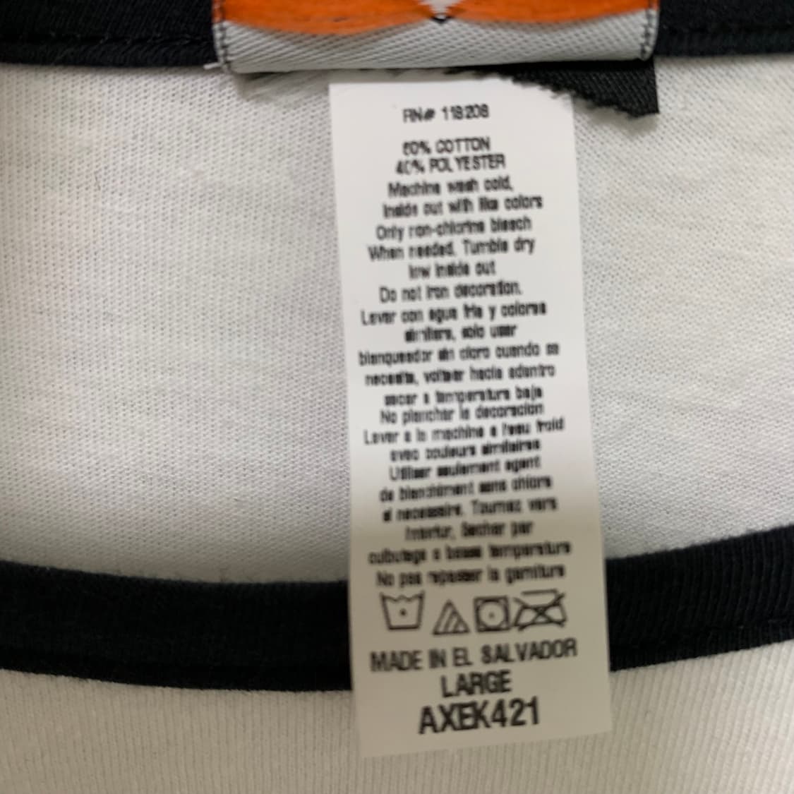 할리데이비슨 빈티지 y2k 7부 소매 흰검 배색 나그랑 티셔츠 상품이미지4