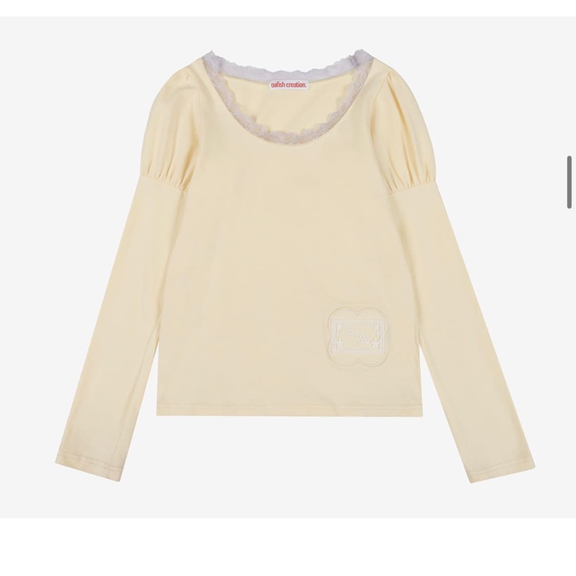 오피쉬 레이스 퍼프 슬리브리스 옐로우 상품이미지2