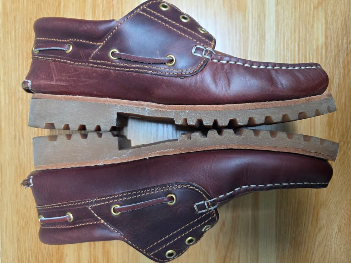 팀버랜드 3아이 보트슈즈 버건디 280사이즈 판매 상품이미지2