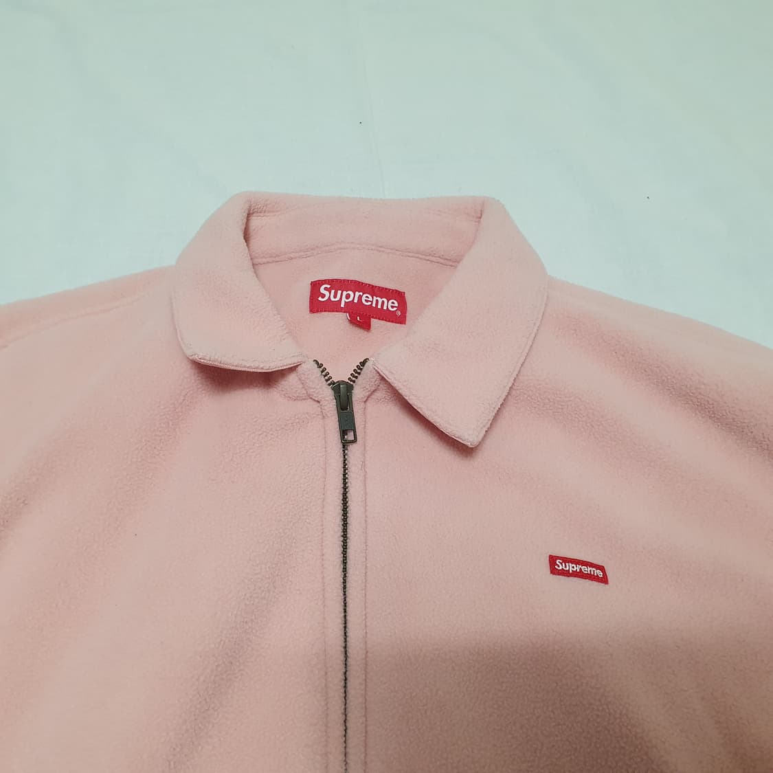 L 슈프림 폴라텍 해링턴 자켓 스몰박스 핑크 Supreme 상품이미지3