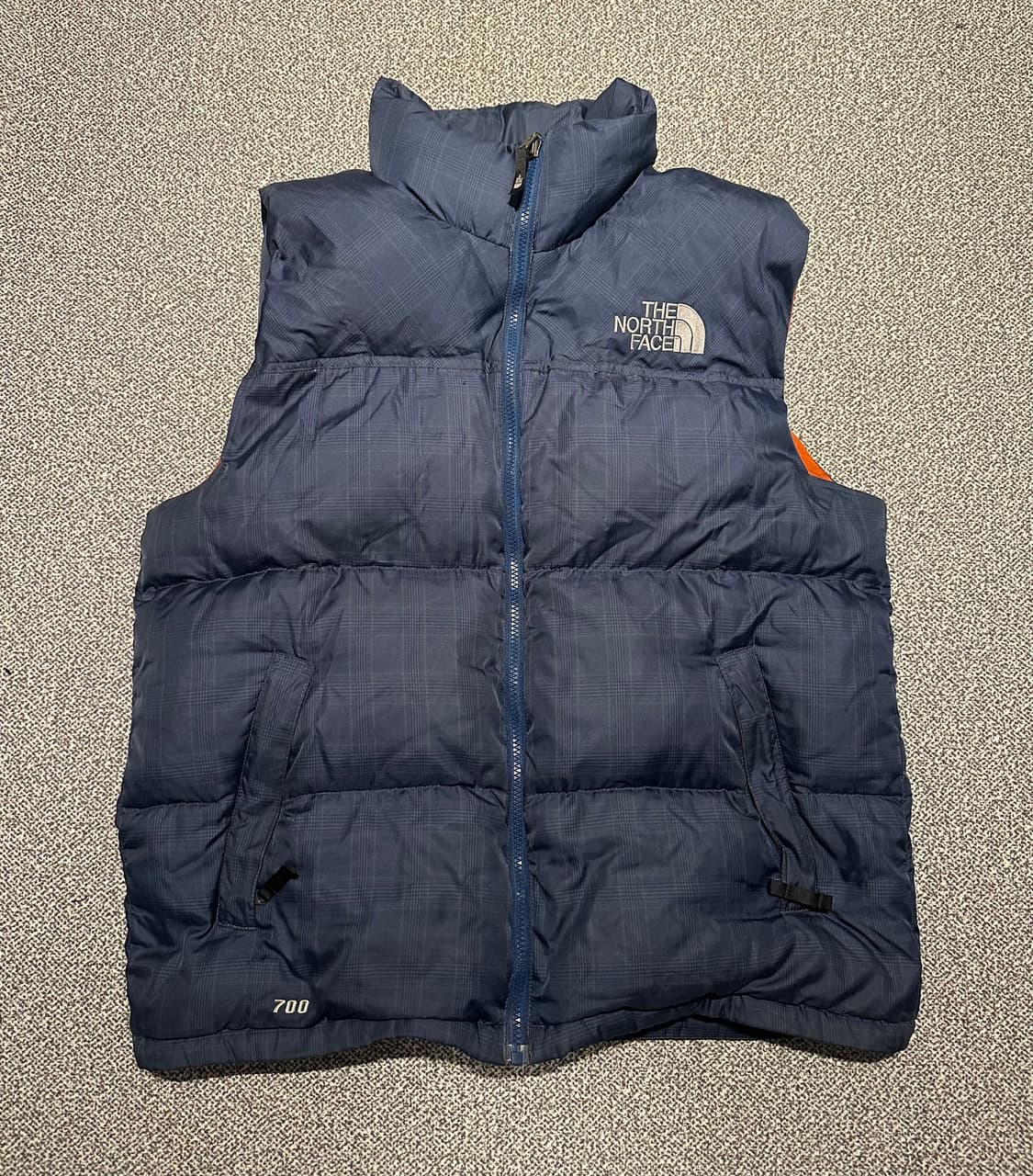노스페이스 700 눕시 체크 패딩조끼 L 상품이미지1