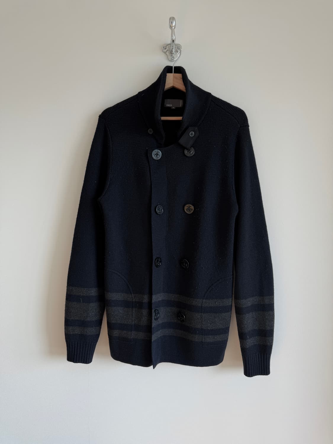 Pre owned 해군 피코트 모티브 울 가디건 상품이미지1